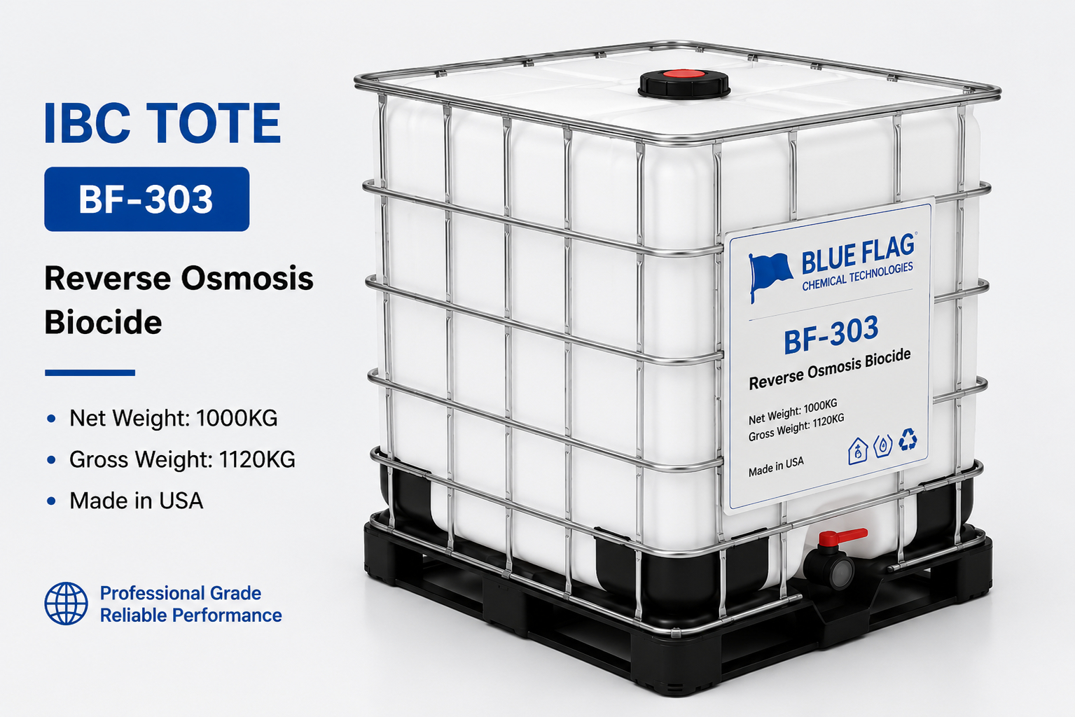 BF-303 reverse osmosis membrane biocide white IBC tote