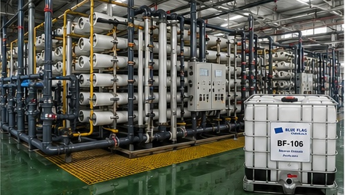 Reverse osmosis equipment workshop with BF-106 RO antiscalant IBC tote